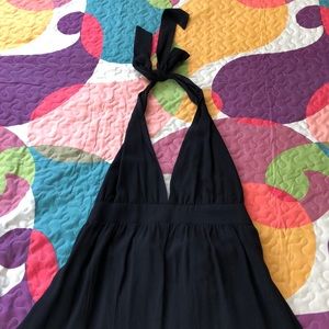 Black backless halter jumpsuit